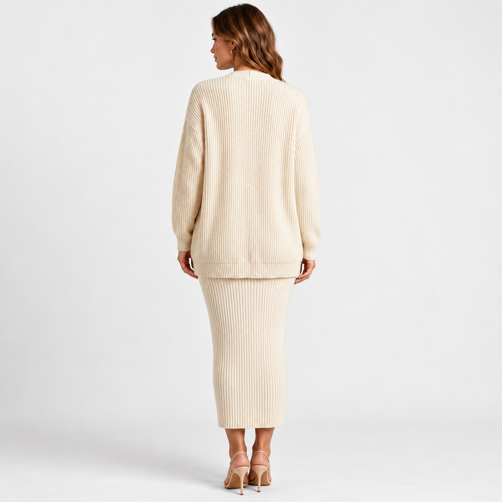 Stephanie  - Ribbed Knit 2-Piece Co-Ord Set