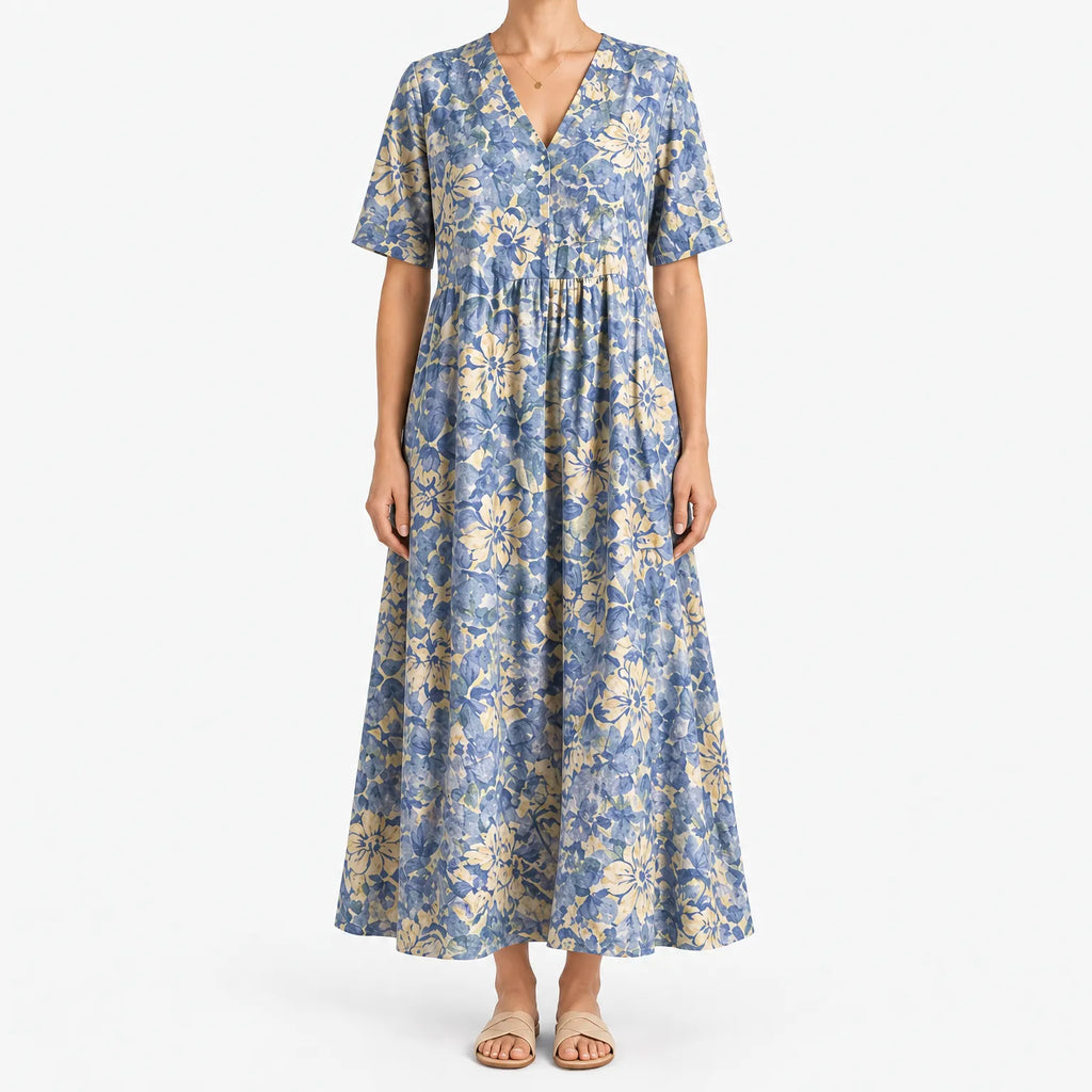 Alicia  - Short Sleeve Midi Dress