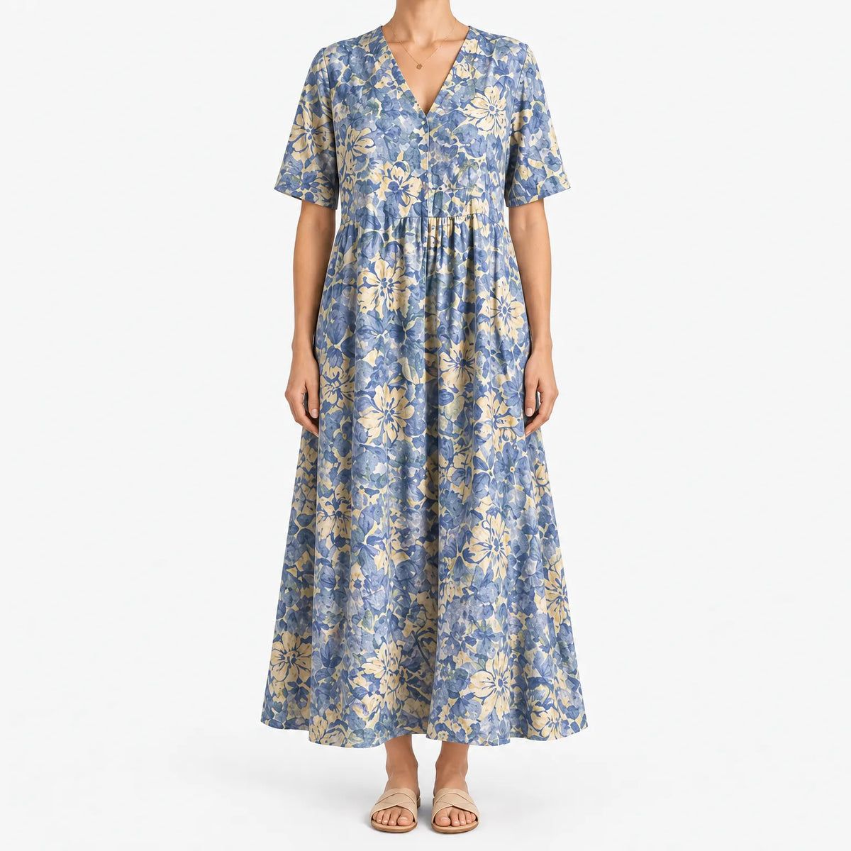 Alicia  - Short Sleeve Midi Dress