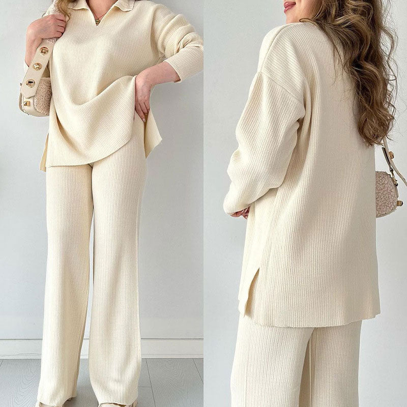 Camille Collection | Two Piece Pants Set with High Waist & Stylish Top | Comfortable Elegance for Any Occasion 0