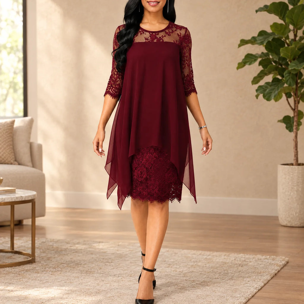 Carole  - Midi Event Dress With Sleeves