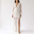Catherine  - Sheer Floral Embroidered Maxi Dress