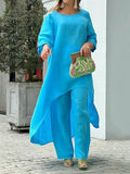 Cheri Collection | Women's Loungewear Pajama Set with Long Sleeve Top & Wide-Leg Pants for Comfortable Relaxation 0
