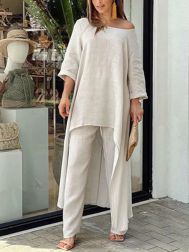 Cheri Collection | Women's Loungewear Pajama Set with Long Sleeve Top & Wide-Leg Pants for Comfortable Relaxation 3