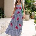 Crystal  - Gingham Print Square Neck Midi Dress