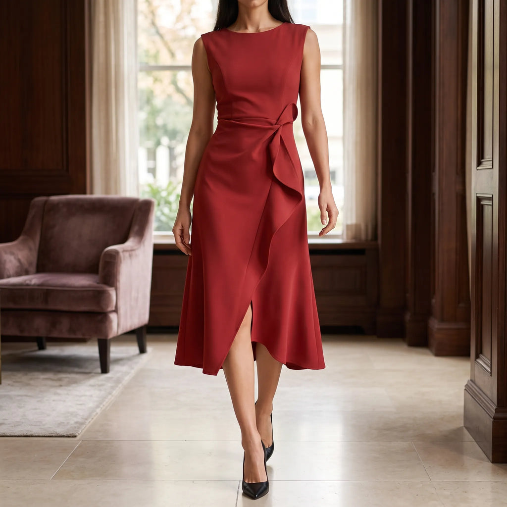 Denise  - Sleeveless Tailored Midi Dress