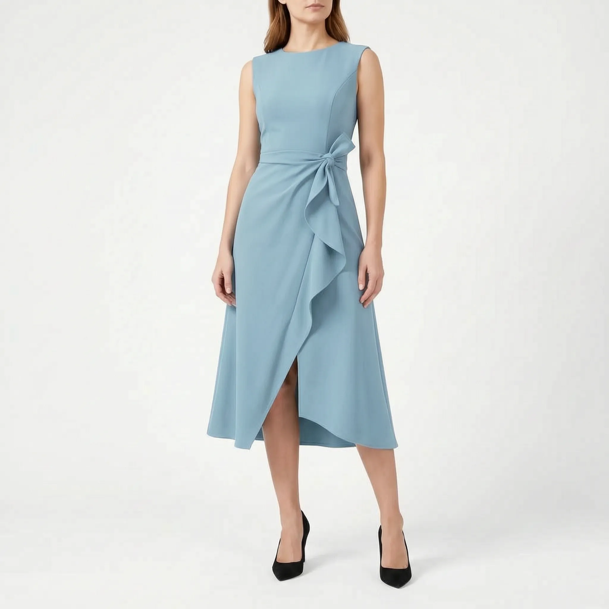 Denise  - Sleeveless Tailored Midi Dress