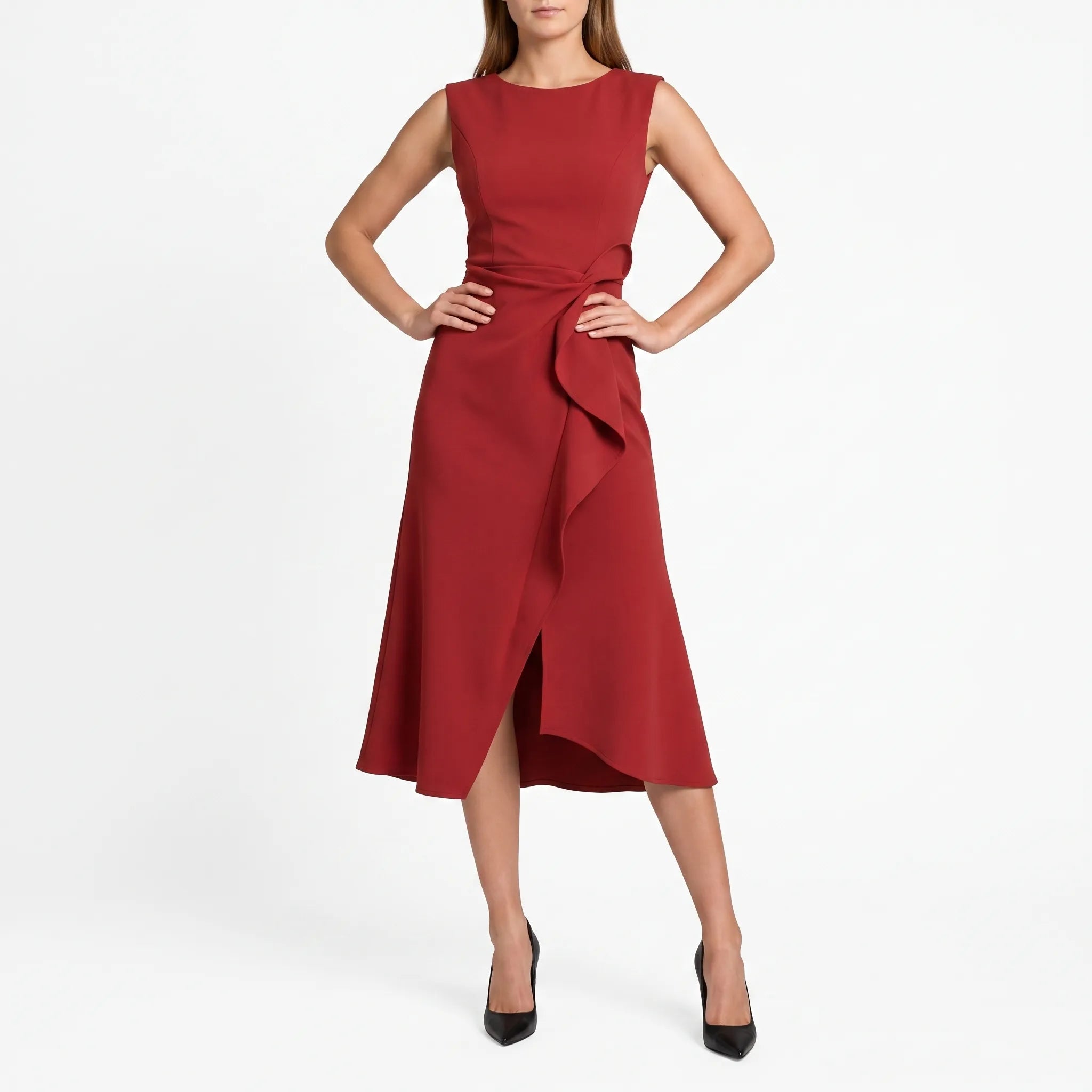 Denise  - Sleeveless Tailored Midi Dress