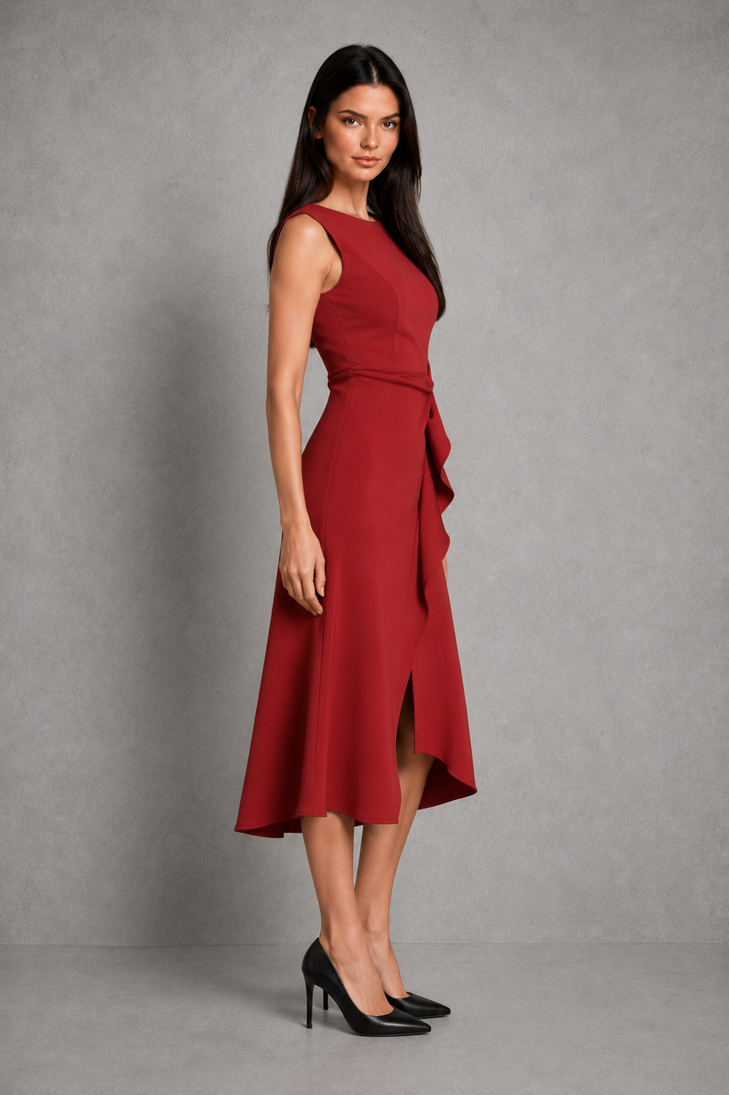 Denise  - Sleeveless Tailored Midi Dress