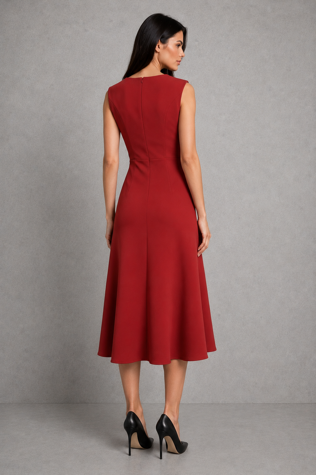 Denise  - Sleeveless Tailored Midi Dress