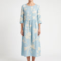 Elizabeth  - Relaxed Blue Floral Midi Dress