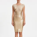 Ellen  - Gold Bandage Dress