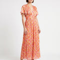 Elsie  - Floral V-Neck Summer Maxi Dress