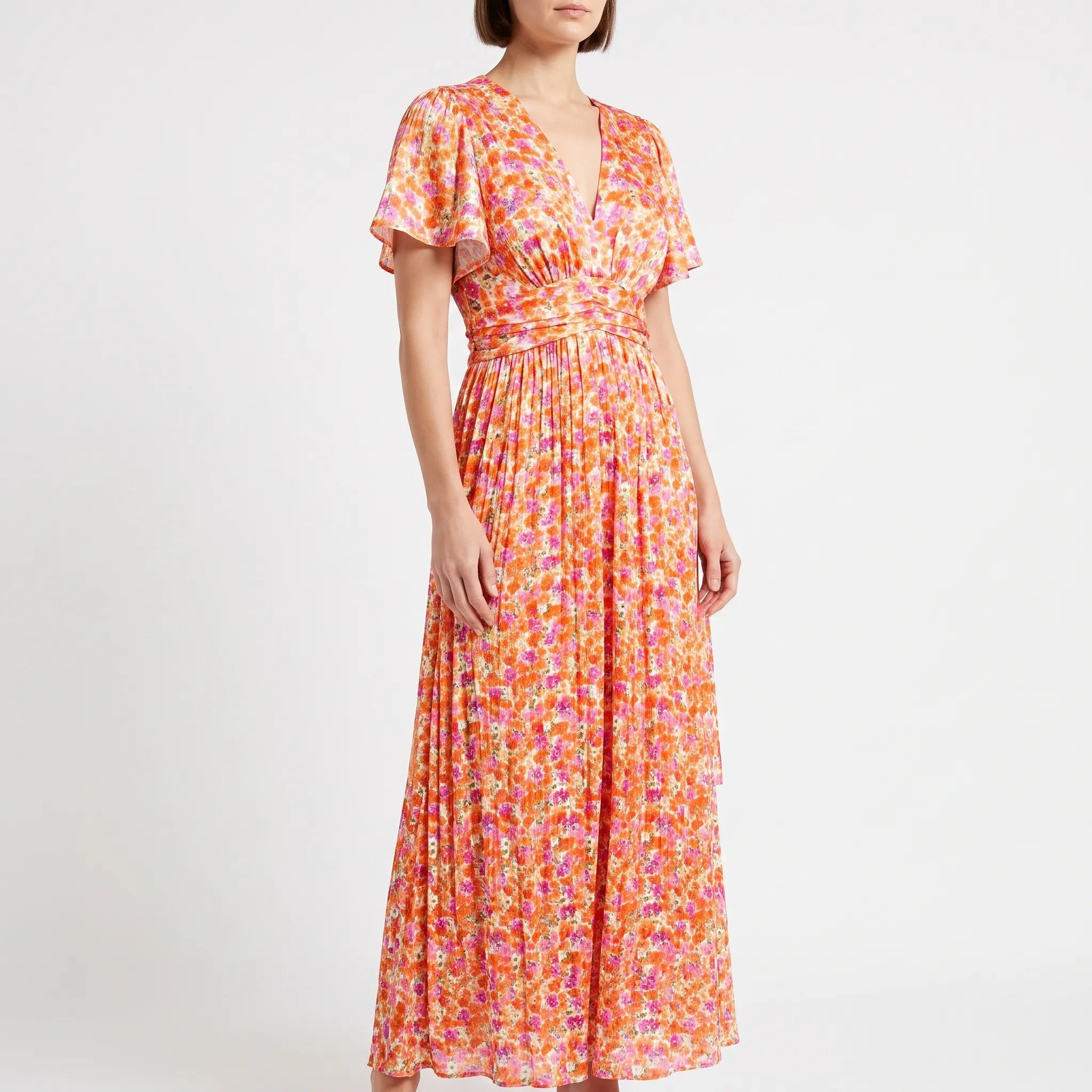 Elsie  - Floral V-Neck Summer Maxi Dress