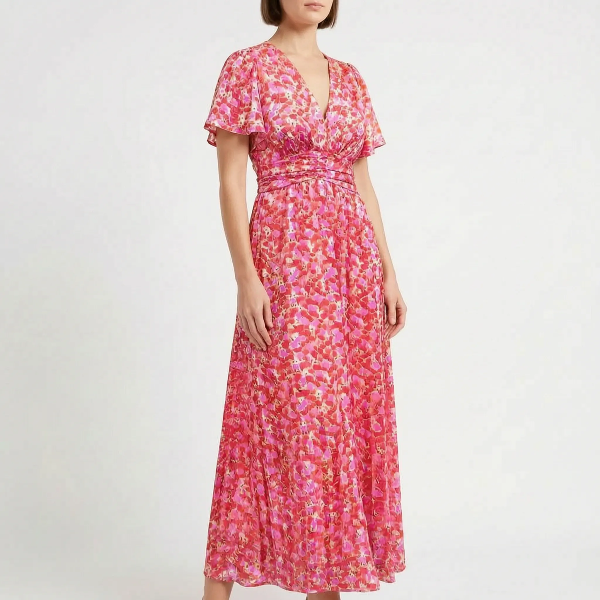 Elsie  - Floral V-Neck Summer Maxi Dress