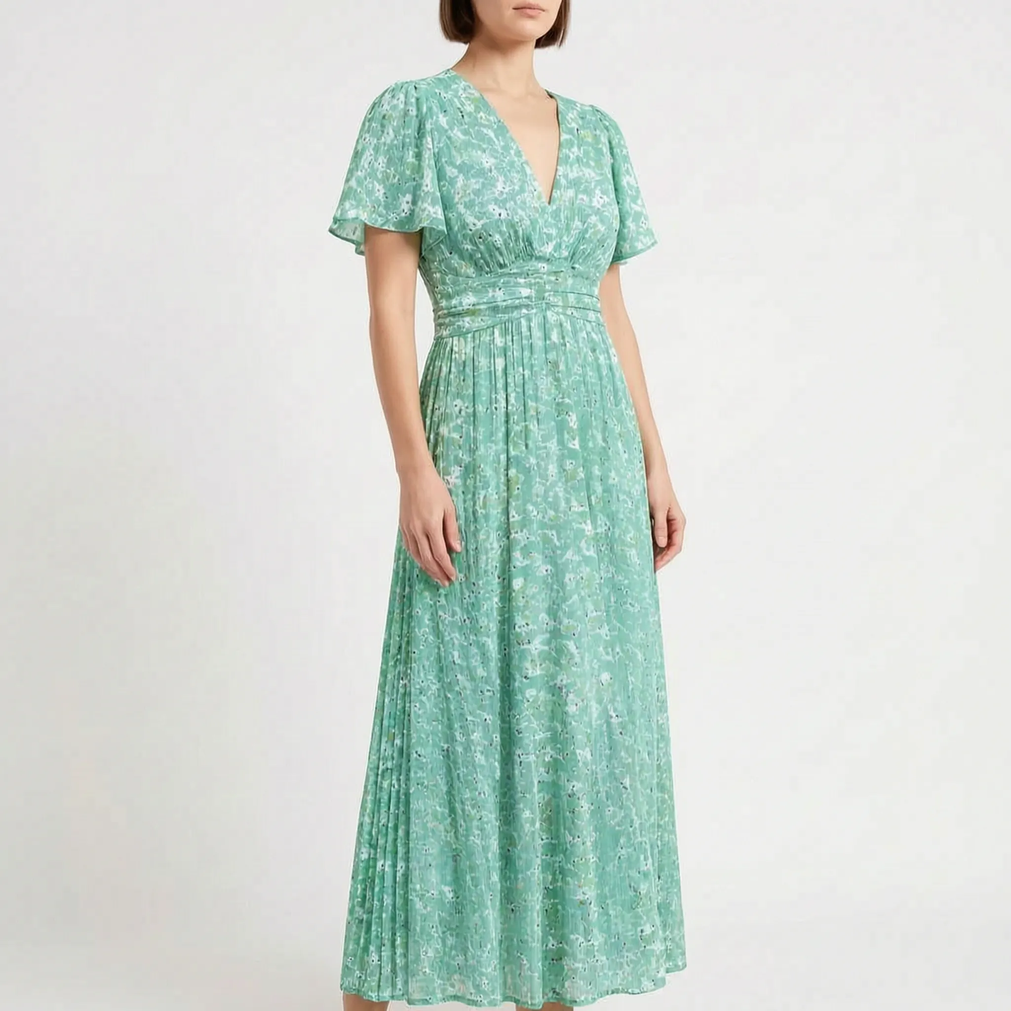 Elsie  - Floral V-Neck Summer Maxi Dress