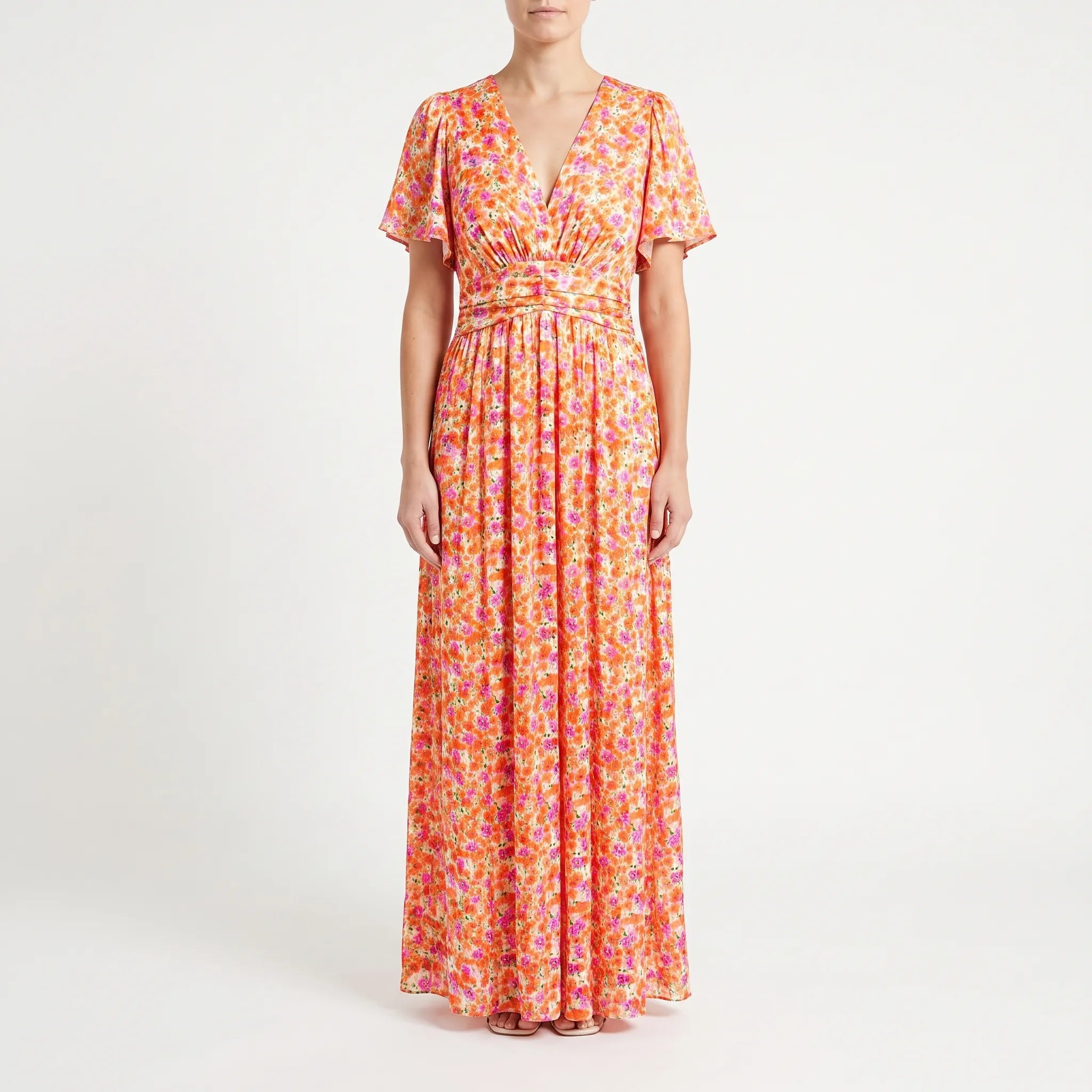 Elsie  - Floral V-Neck Summer Maxi Dress