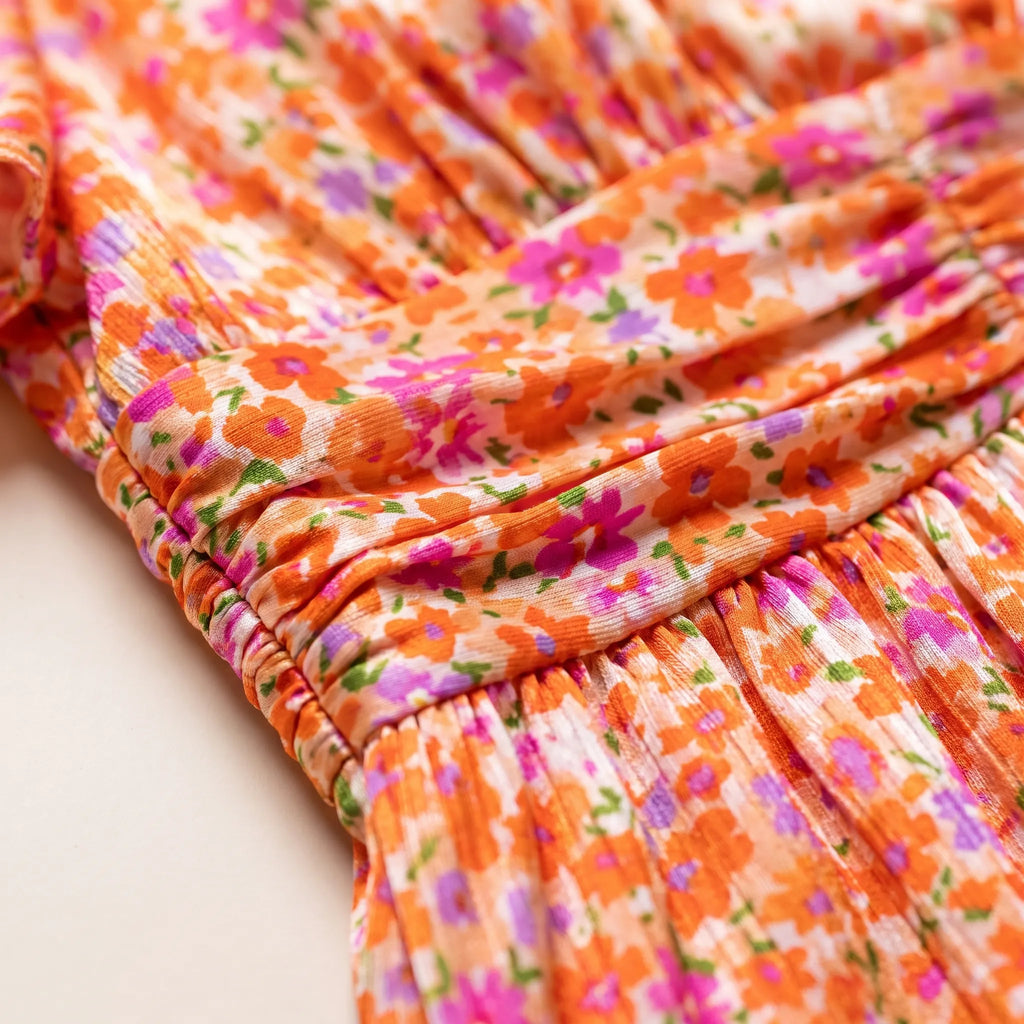 Elsie  - Floral V-Neck Summer Maxi Dress
