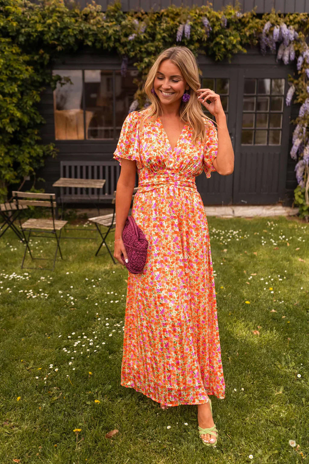 Elsie  - Floral V-Neck Summer Maxi Dress