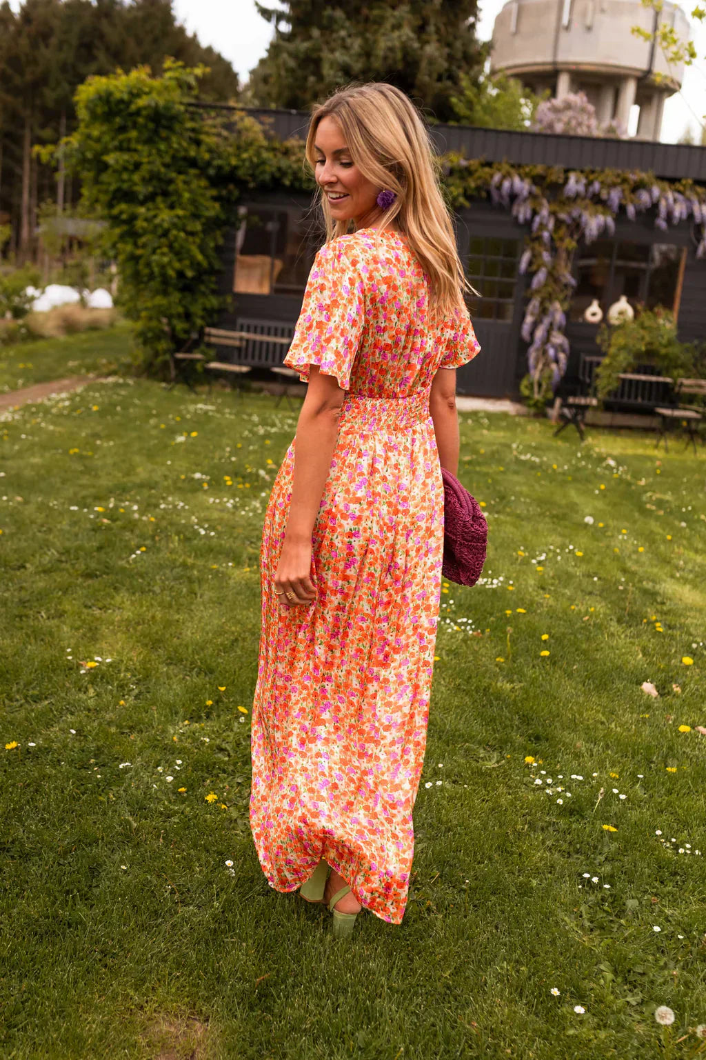 Elsie  - Floral V-Neck Summer Maxi Dress