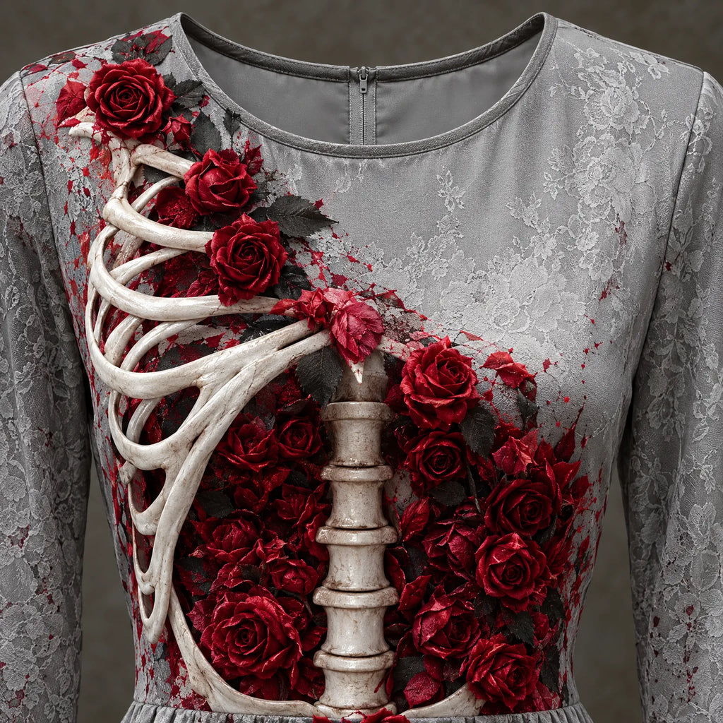 Florence  - Long Sleeve Skeletal Maxi Gown