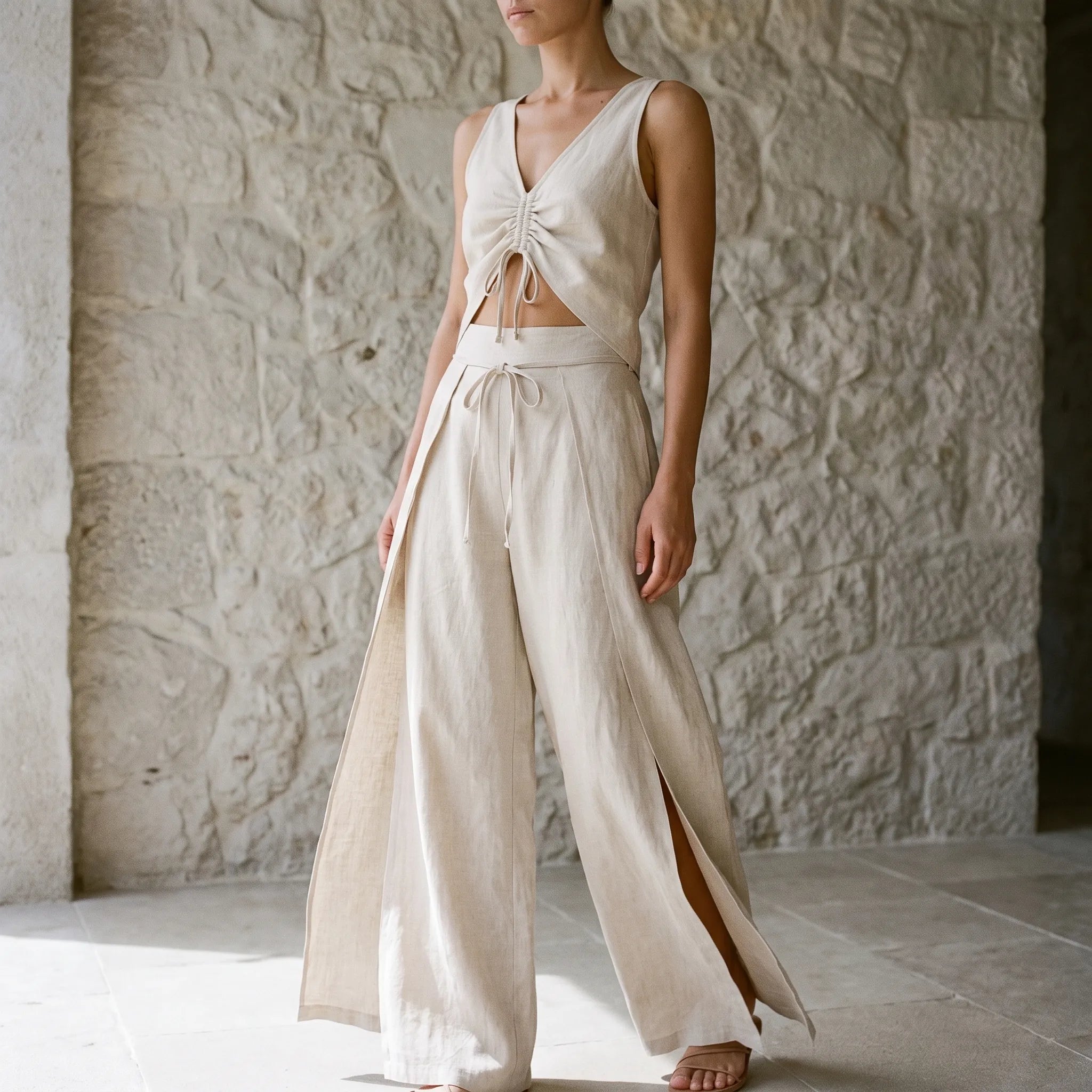 Glenda  - Sleeveless Trouser Co-Ord Set