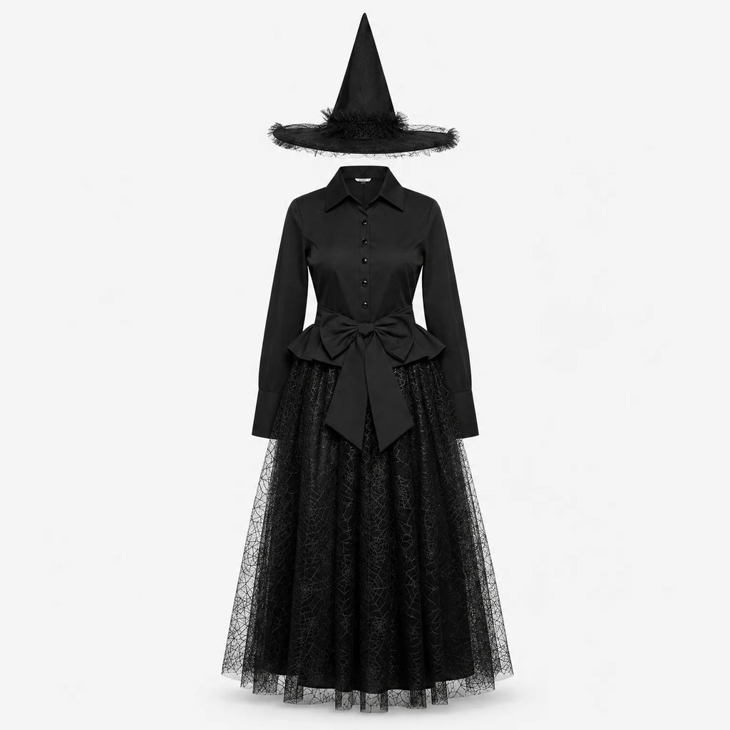 Halloween Collared Witch Dress Costume