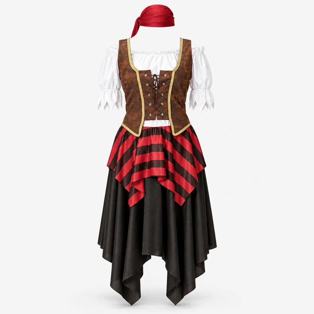 Halloween Women's Layered Pirate Dress Costume
