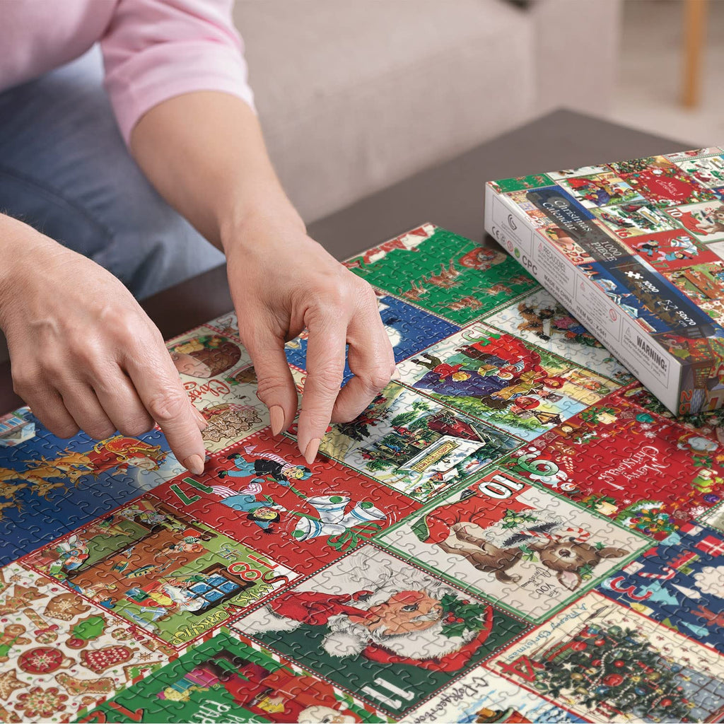 Holiday Collection | 1000-Piece Jigsaw Puzzle with 25-Day Countdown Design | Recyclable Cardboard for Festive Family Fun 1