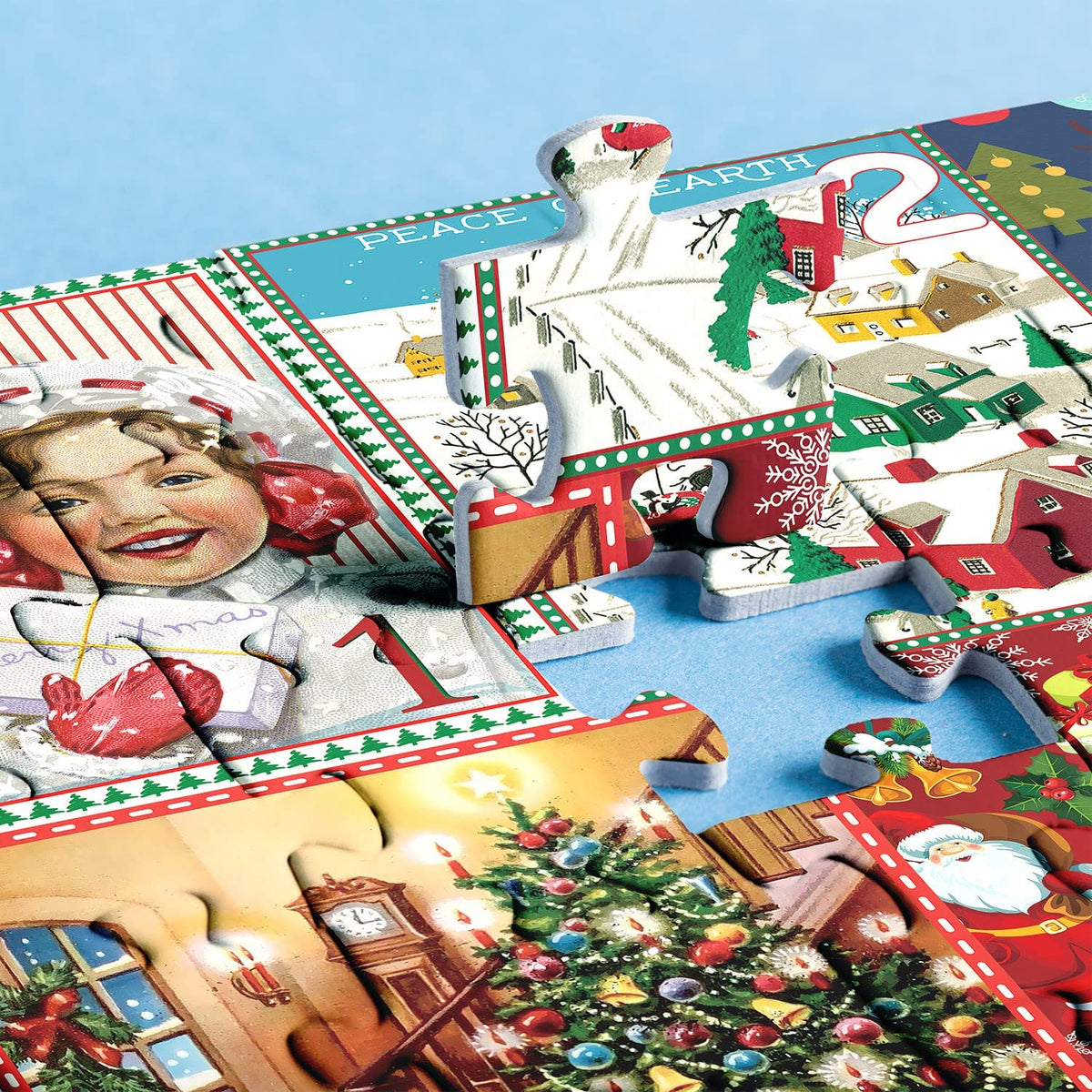 Holiday Collection | 1000-Piece Jigsaw Puzzle with 25-Day Countdown Design | Recyclable Cardboard for Festive Family Fun 4