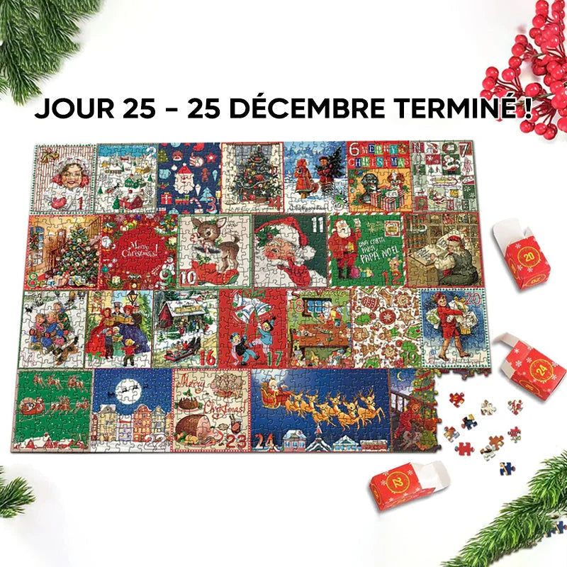 Holiday Collection | 1000-Piece Jigsaw Puzzle with 25-Day Countdown Design | Recyclable Cardboard for Festive Family Fun 6