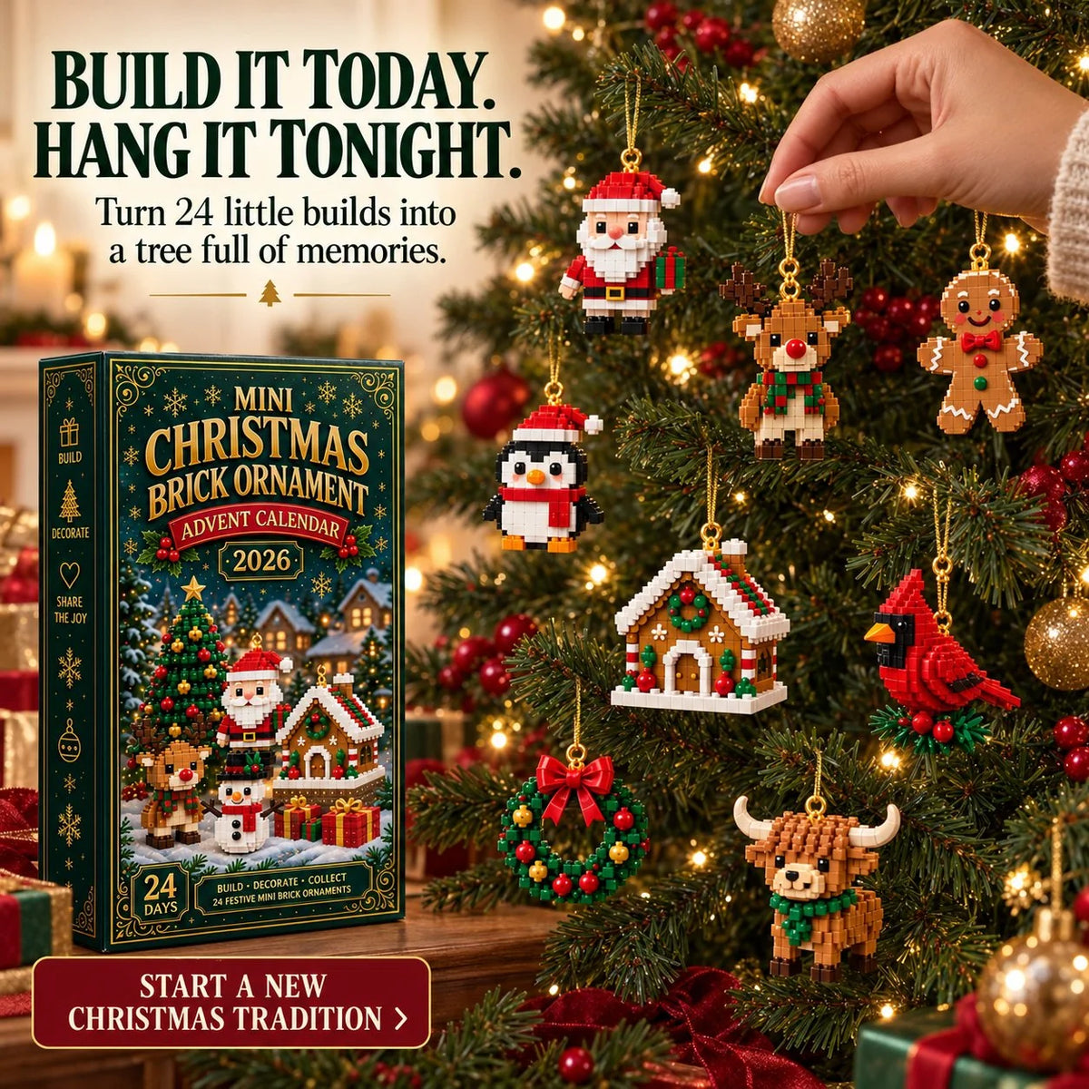 Holiday Collection | Christmas Ornament Advent Calendar with 24 Unique Mini Sets | Interactive Tree Decorations for Festive Countdown 1