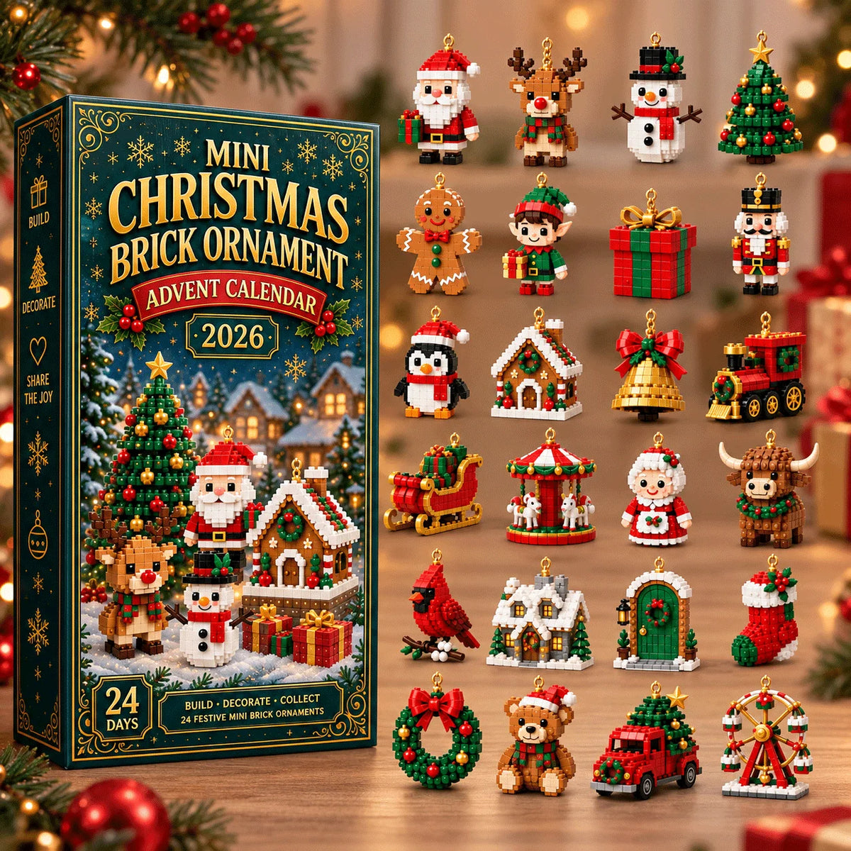 Holiday Collection | Christmas Ornament Advent Calendar with 24 Unique Mini Sets | Interactive Tree Decorations for Festive Countdown 2