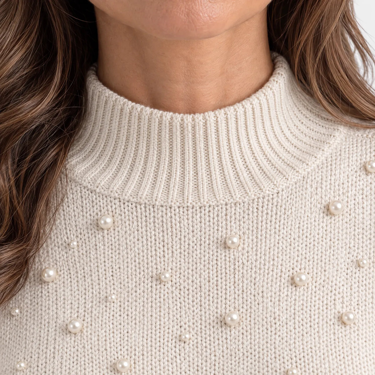 Irene  - Knitted High Neck Jumper Dress