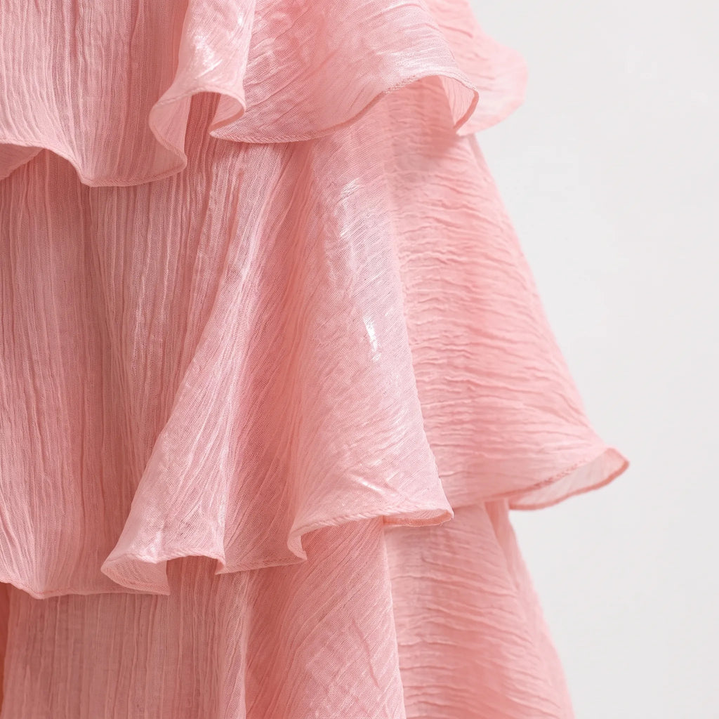 Janie  - Strapless Tiered Ruffle Maxi Dress