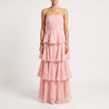 Janie  - Strapless Tiered Ruffle Maxi Dress