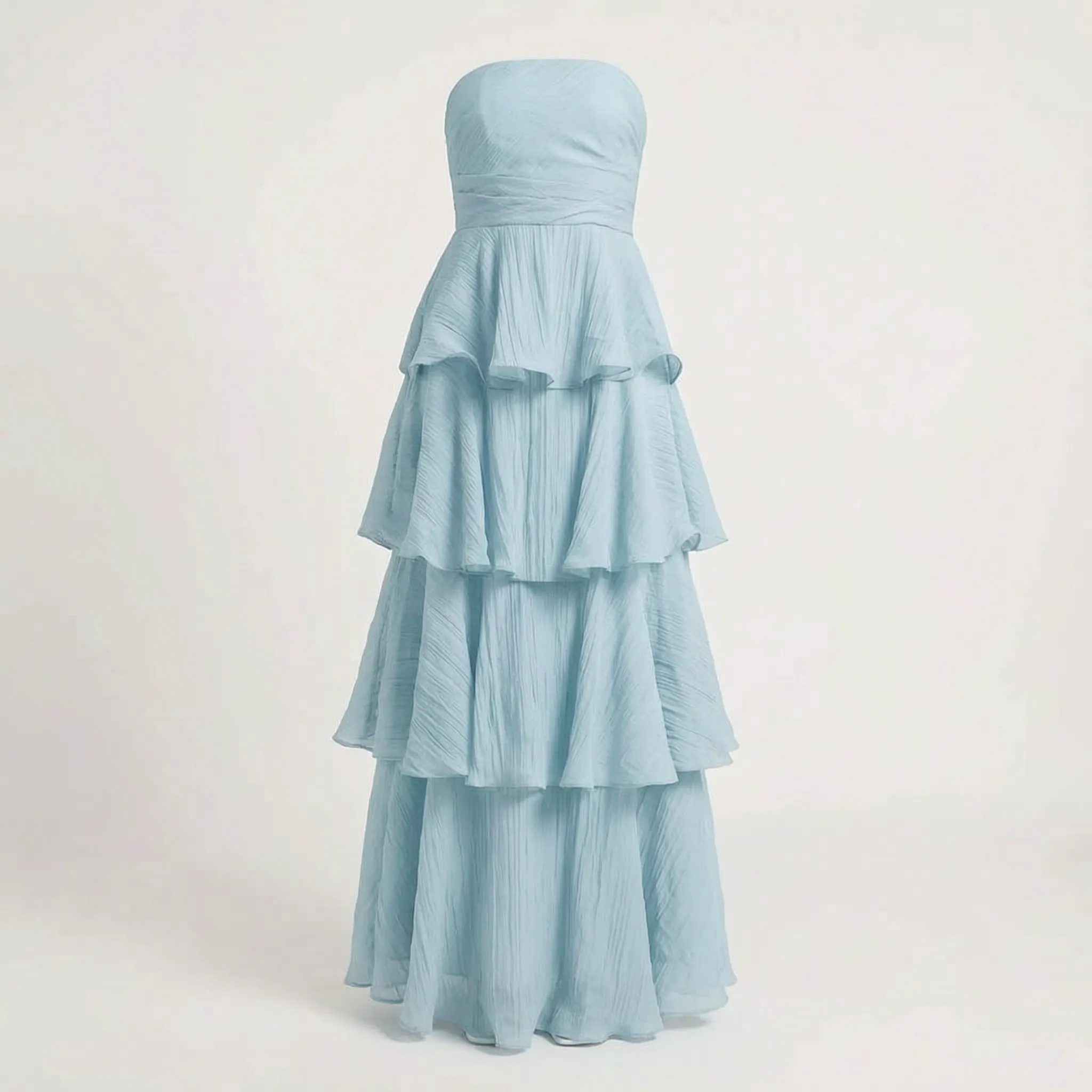 Janie  - Strapless Tiered Ruffle Maxi Dress
