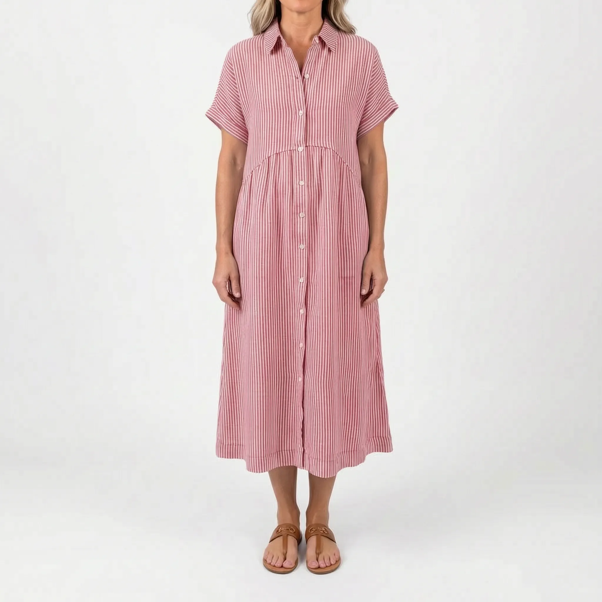 Joanna  - Relaxed Striped Shirt Dress