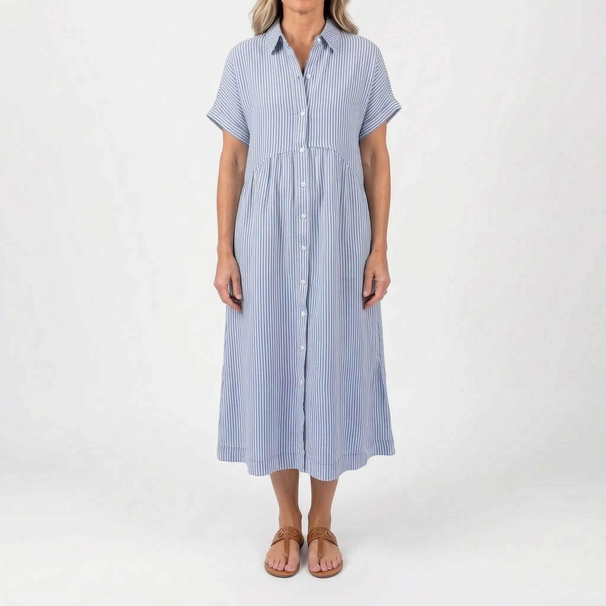 Joanna  - Relaxed Striped Shirt Dress