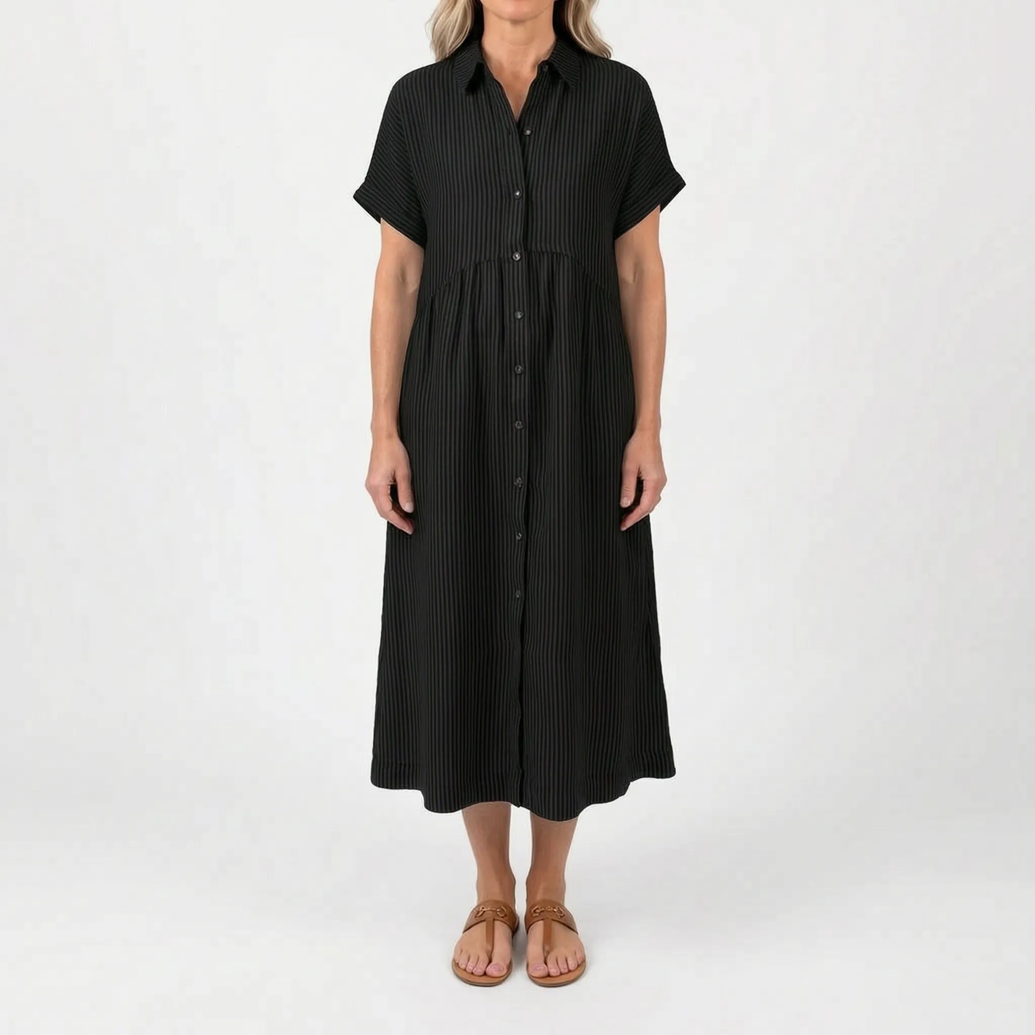 Joanna  - Relaxed Striped Shirt Dress
