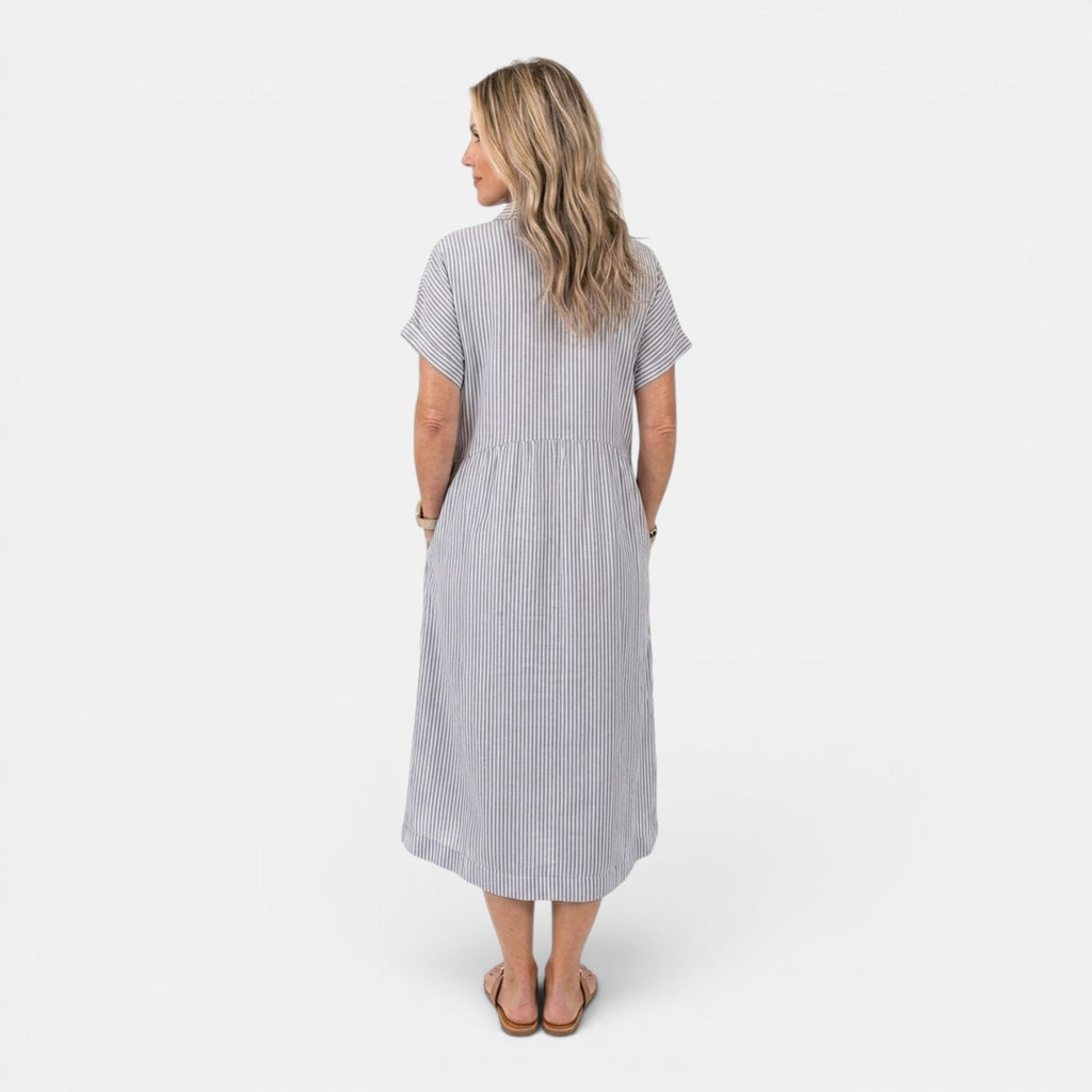 Joanna  - Relaxed Striped Shirt Dress