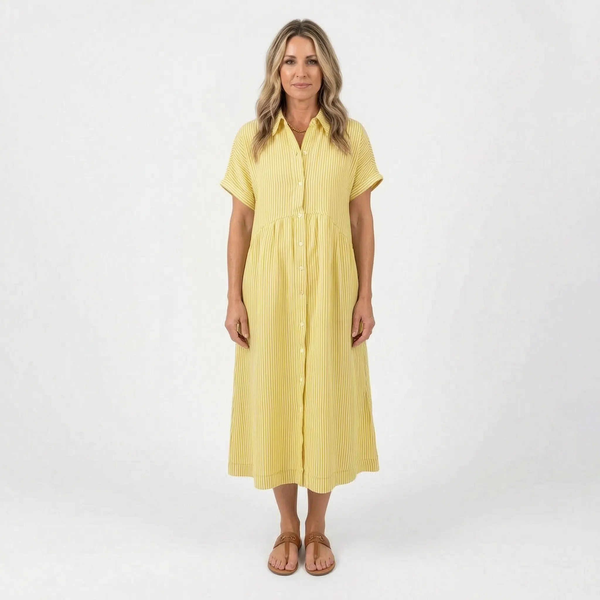 Joanna  - Relaxed Striped Shirt Dress
