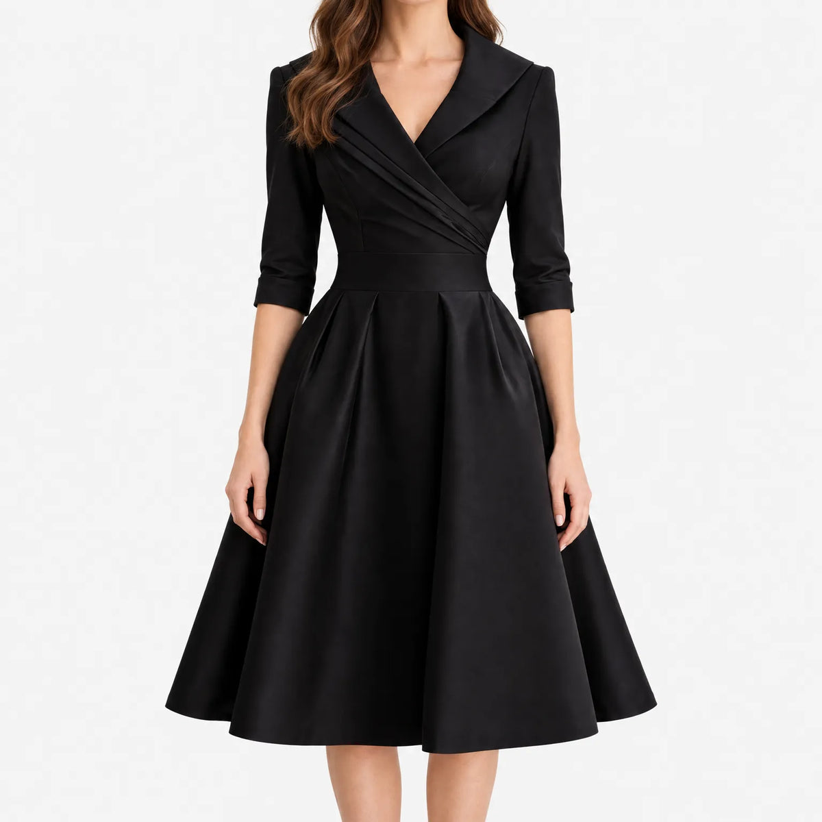 Kara  - Elegant A-Line Midi Dress