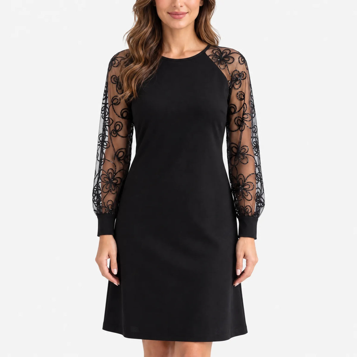 Lynne  - Long Sleeve Evening Cocktail Dress