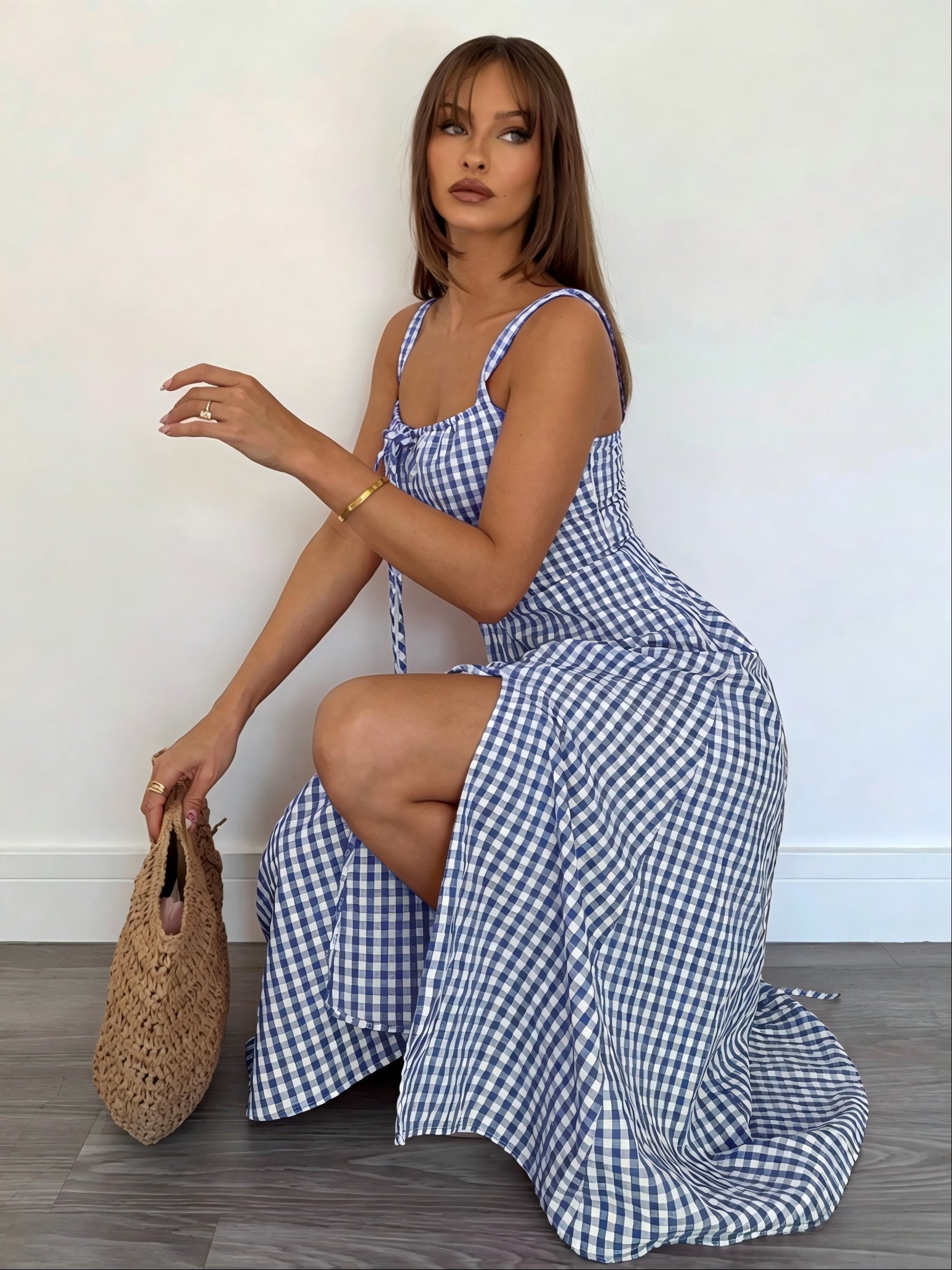 Margaret  - Plaid Ladies Summer Midi Dress