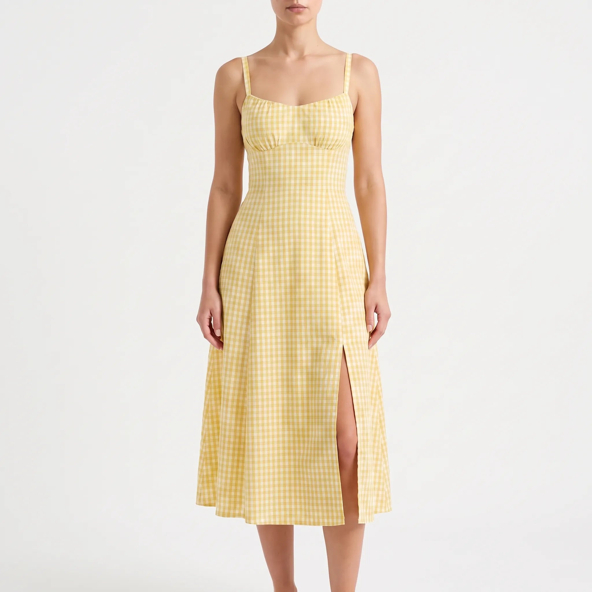 Margaret  - Plaid Ladies Summer Midi Dress