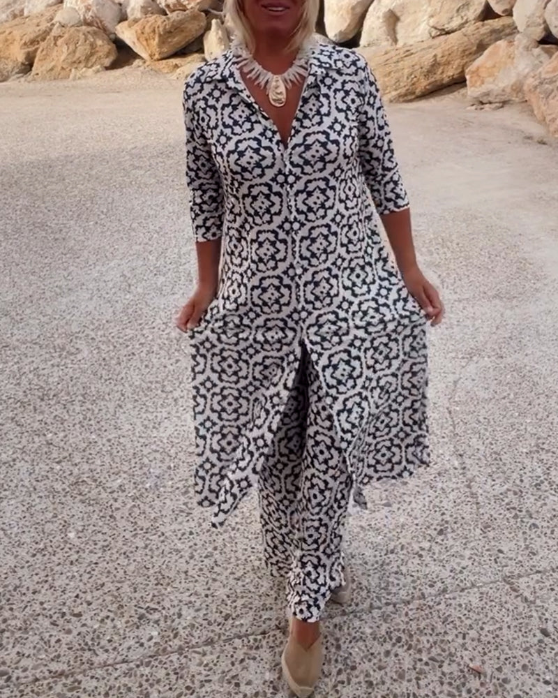 Michelle Collection | Women's Two Piece Set with Relaxed Fit & Printed Design for Everyday Comfort 0