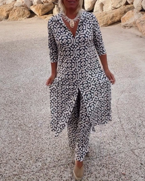 Michelle Collection | Women's Two Piece Set with Relaxed Fit & Printed Design for Everyday Comfort 0