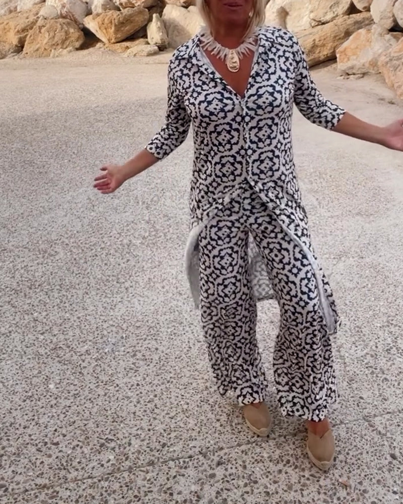 Michelle Collection | Women's Two Piece Set with Relaxed Fit & Printed Design for Everyday Comfort 1