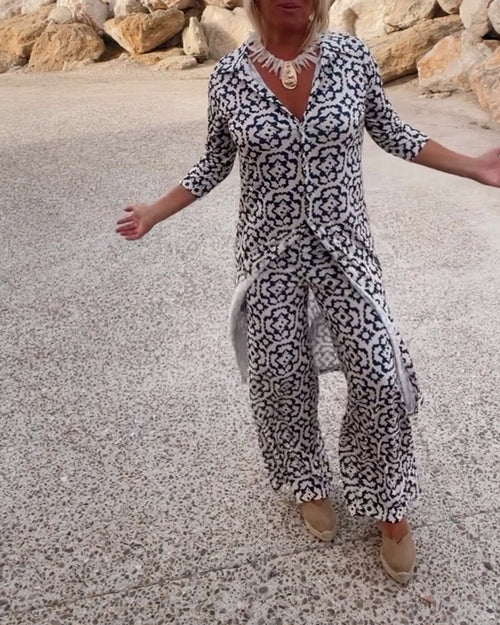 Michelle Collection | Women's Two Piece Set with Relaxed Fit & Printed Design for Everyday Comfort 1